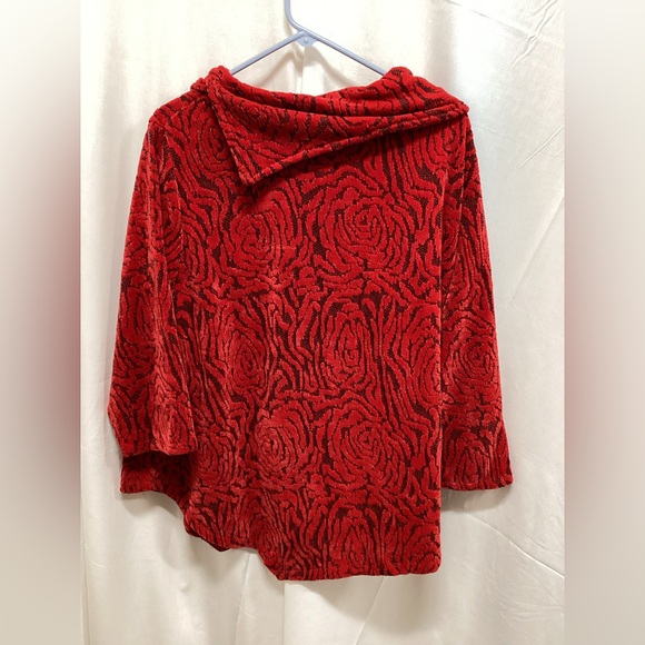 Ruby Rd. Red Textured Cowl Neck Sweater - Picture 4 of 4